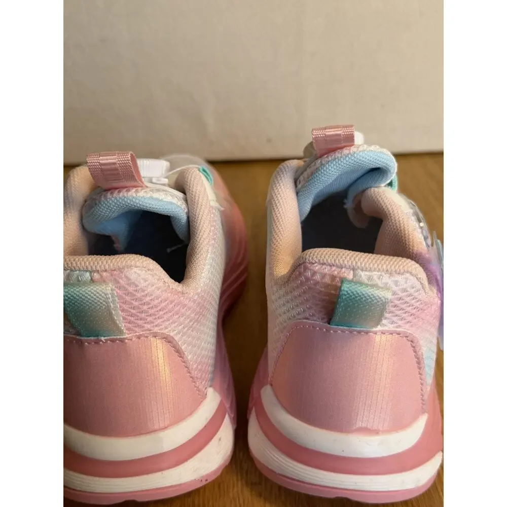 Disney Frozen Elsa Girls Sneakers Dial Lace Light Up Pink Size EU 32 New